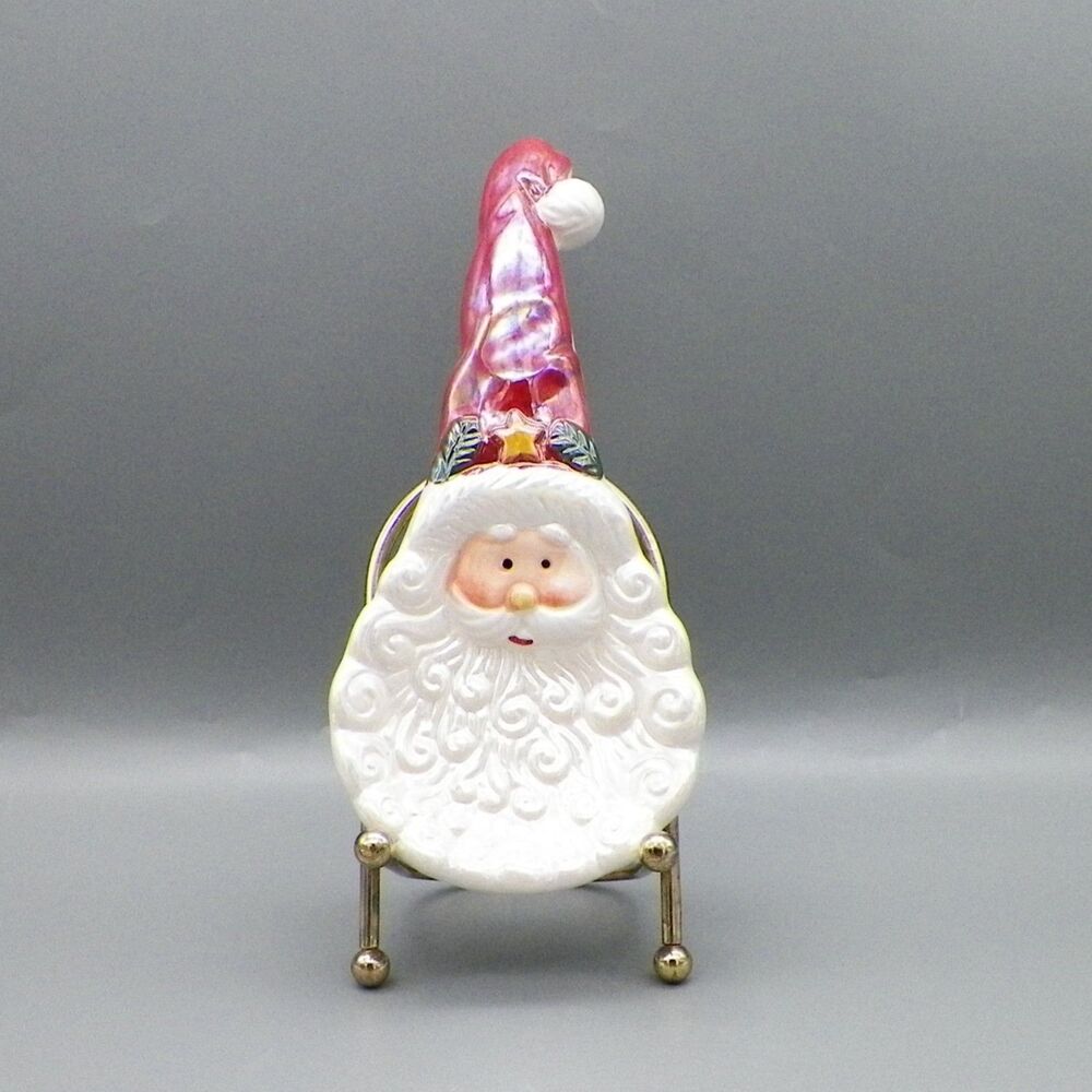Santa Spoon Rest Ceramic Christmas Decor 8" long